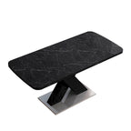 Tavolo da pranzo quadrato allungabile con piano in MDF e base in metallo
