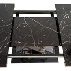 Tavolo da pranzo quadrato allungabile con piano in MDF e base in metallo
