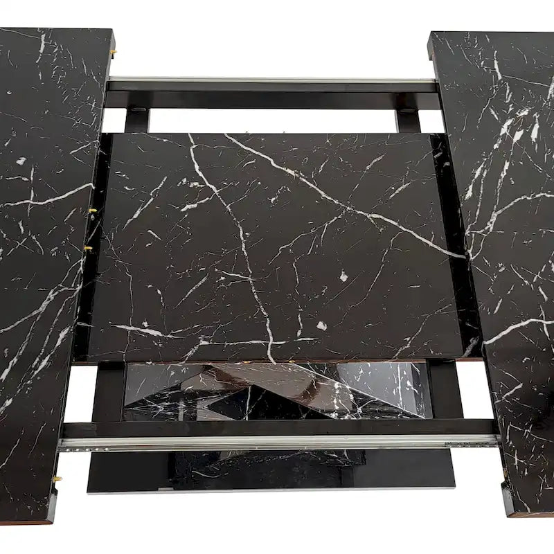 Tavolo da pranzo quadrato allungabile con piano in MDF e base in metallo