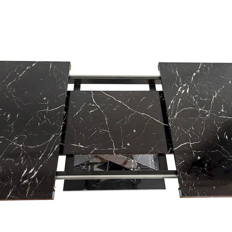 Tavolo da pranzo quadrato allungabile con piano in MDF e base in metallo