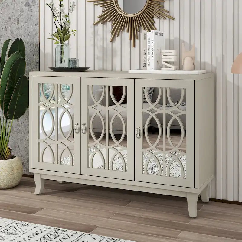 Credenza buffet contenitore a 3 ante con ante a specchio