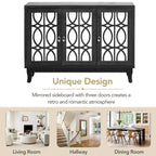 Credenza buffet contenitore a 3 ante con ante a specchio
