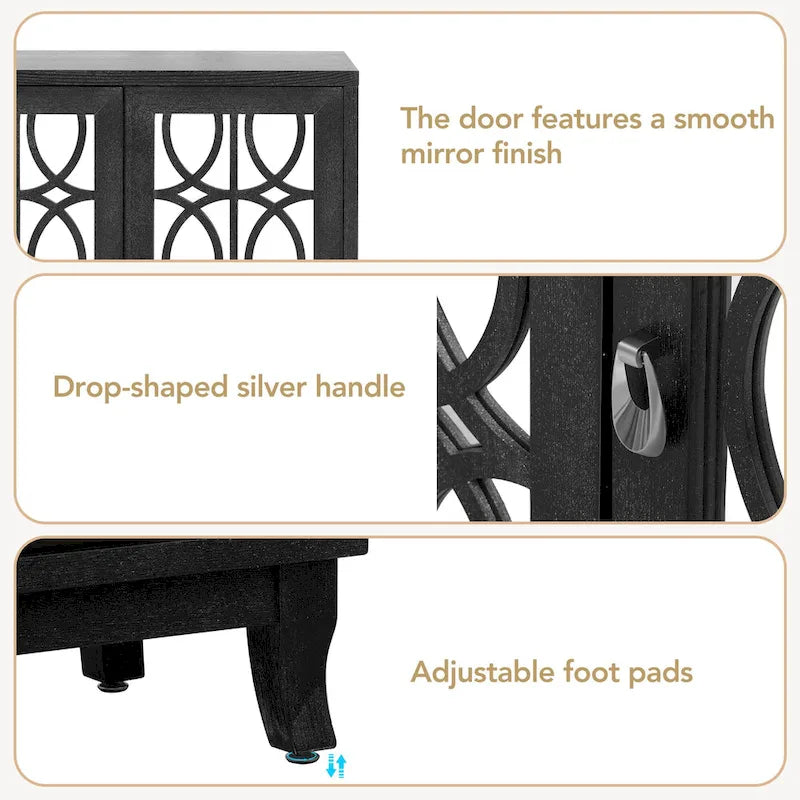 Credenza buffet contenitore a 3 ante con ante a specchio