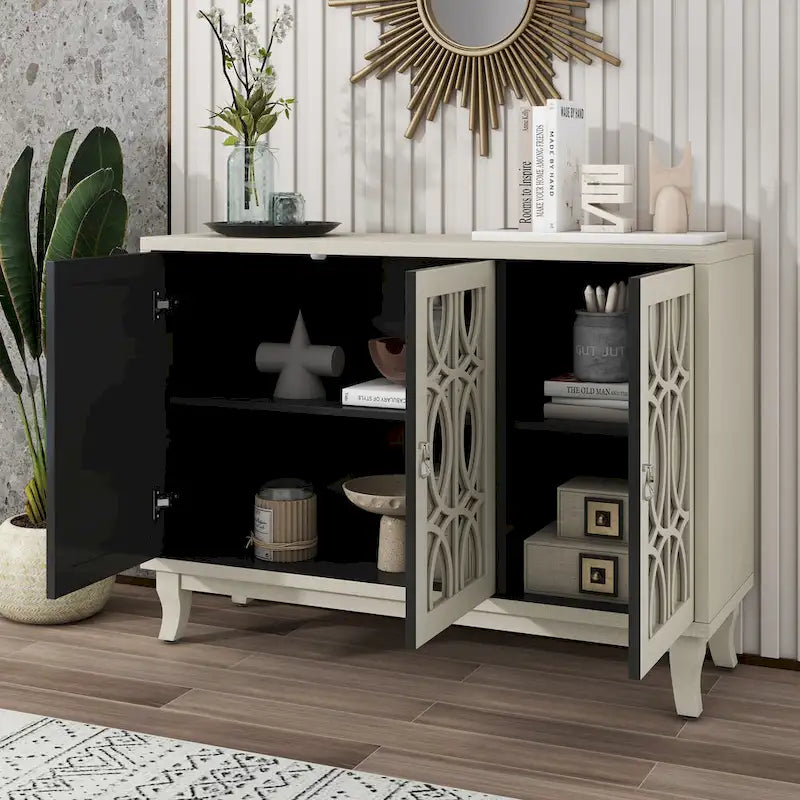 Credenza buffet contenitore a 3 ante con ante a specchio