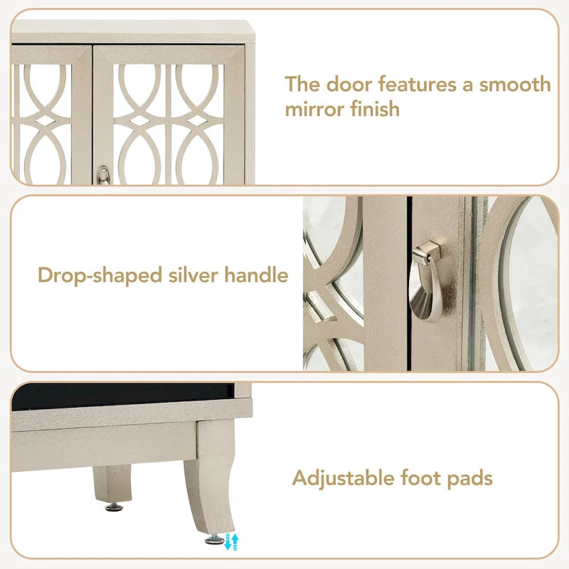 Credenza buffet contenitore a 3 ante con ante a specchio