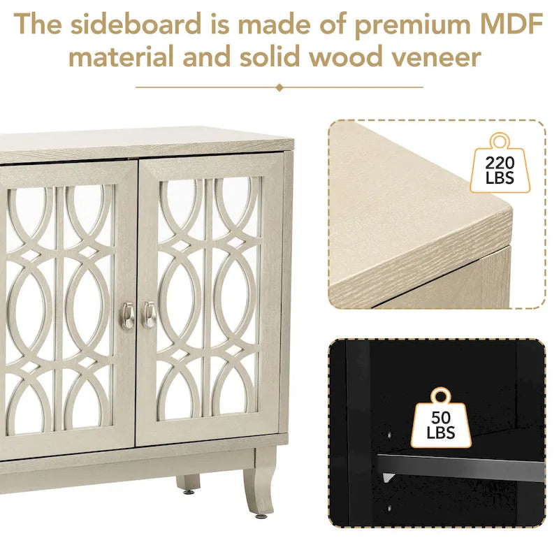 Credenza buffet contenitore a 3 ante con ante a specchio