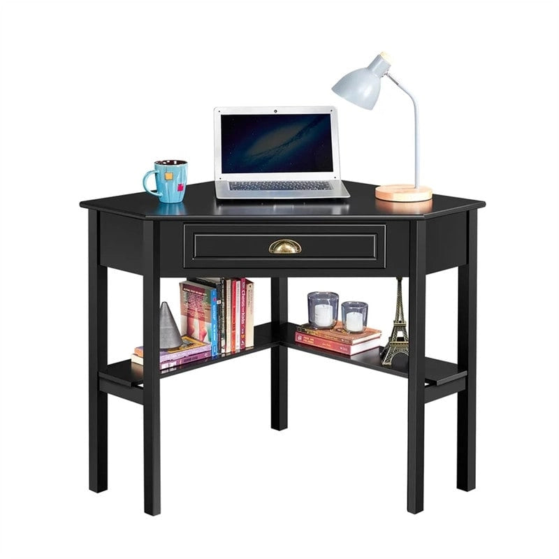 Eckschreibtisch mit Aufbewahrungsschublade und Regalen