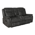 Tom 74 Inch Motion Manual Recliner Loveseat, Gel Foam, Black Faux Leather