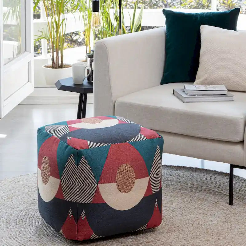 Quadratischer Indoor-/Outdoor-Pouf-Hocker, 18 x 18 x 18
