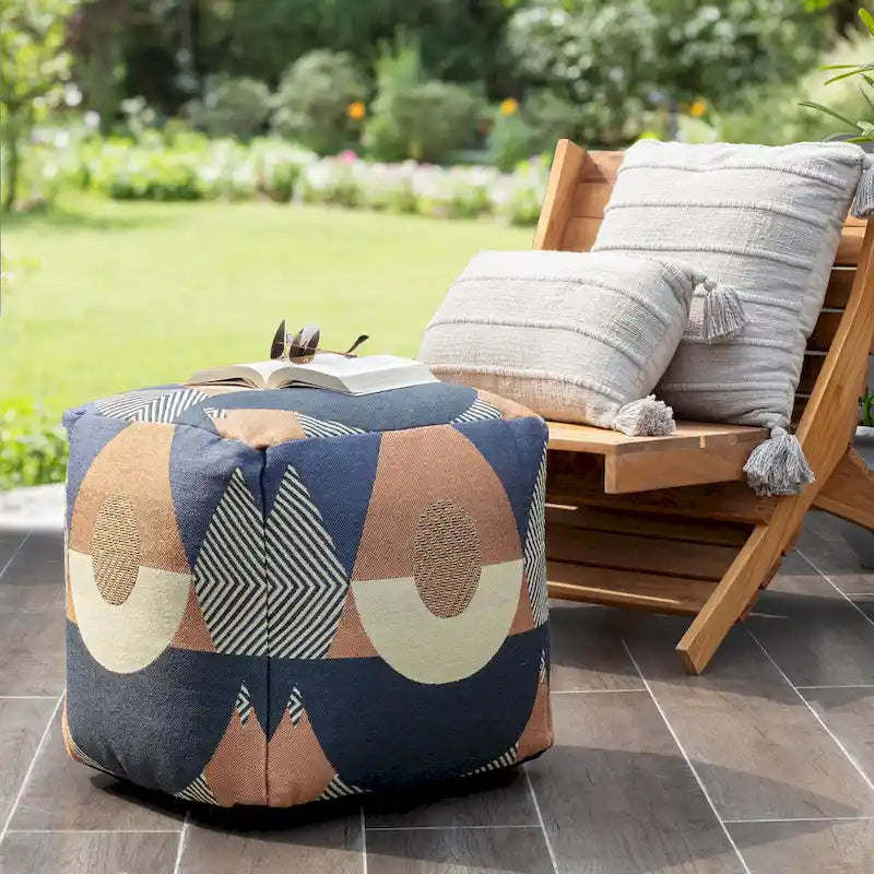 Quadratischer Indoor-/Outdoor-Pouf-Hocker, 18 x 18 x 18