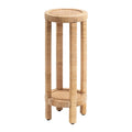 Tavolino rotondo in rattan - 9x9x22 pollici