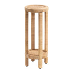 Tavolino rotondo in rattan - 9x9x22 pollici
