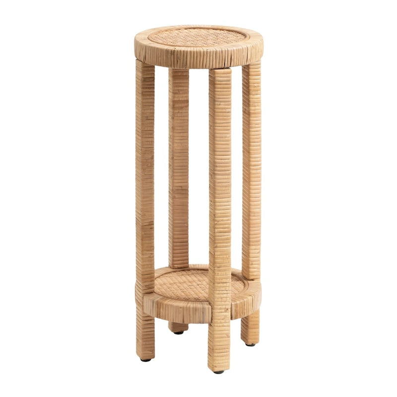Runder Rattan-Beistelltisch - 9x9x22 Inches