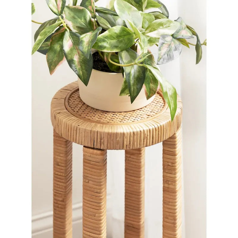 Runder Rattan-Beistelltisch - 9x9x22 Inches