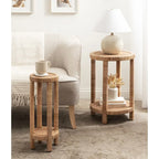 Tavolino rotondo in rattan - 9x9x22 pollici