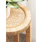 Tavolino rotondo in rattan - 9x9x22 pollici