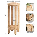 Tavolino rotondo in rattan - 9x9x22 pollici