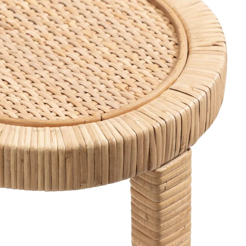 Tavolino rotondo in rattan - 9x9x22 pollici