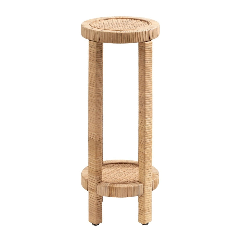 Tavolino rotondo in rattan - 9x9x22 pollici