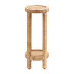 Tavolino rotondo in rattan - 9x9x22 pollici
