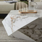 Mesa de centro de mármol blanco sintético de 43.3"