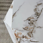 Mesa de centro de mármol blanco sintético de 43.3"