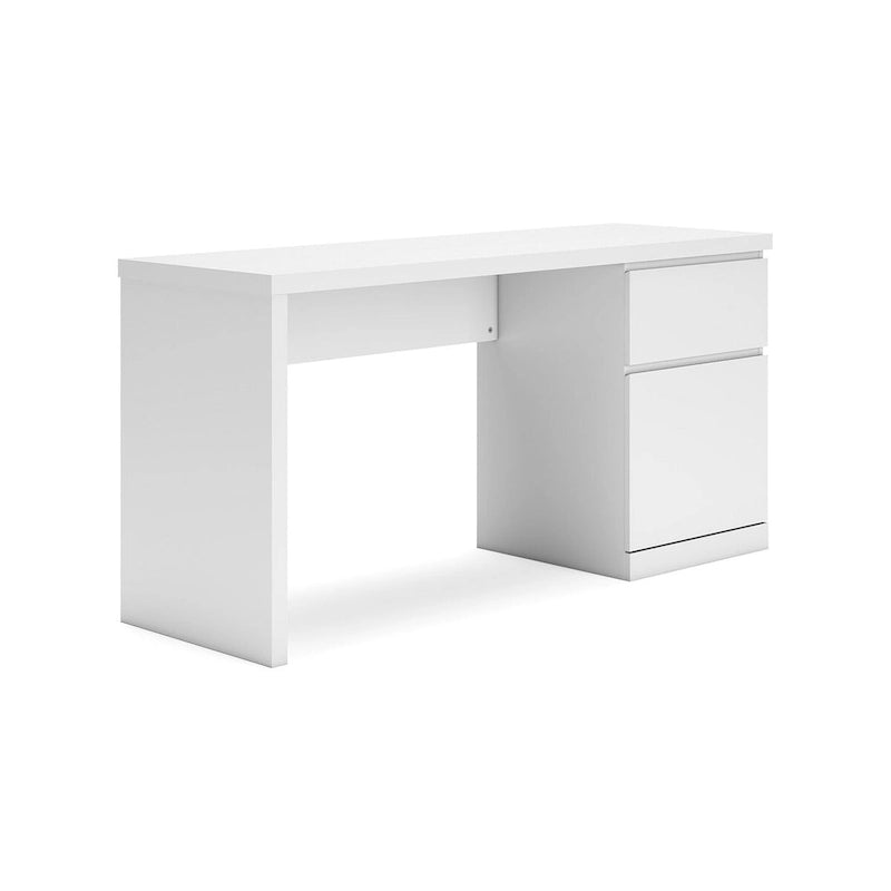 Weißer 60"-Schreibtisch fürs Homeoffice mit Schublade und Stauraum