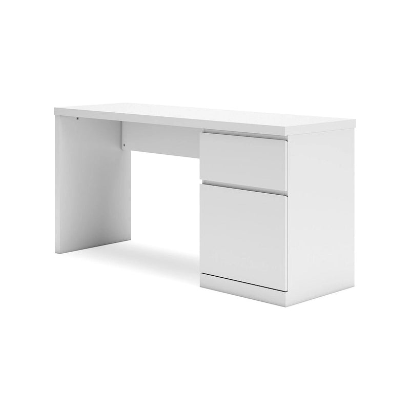 Weißer 60"-Schreibtisch fürs Homeoffice mit Schublade und Stauraum