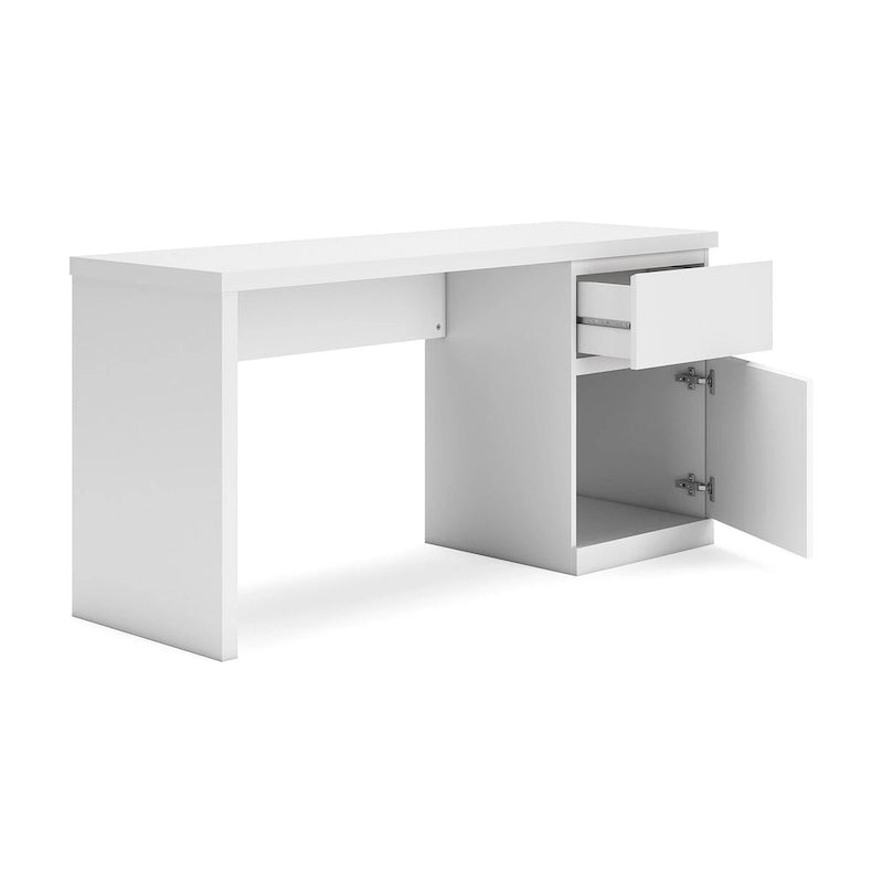 Scrivania bianca da 60" per ufficio domestico con cassetto e contenitore
