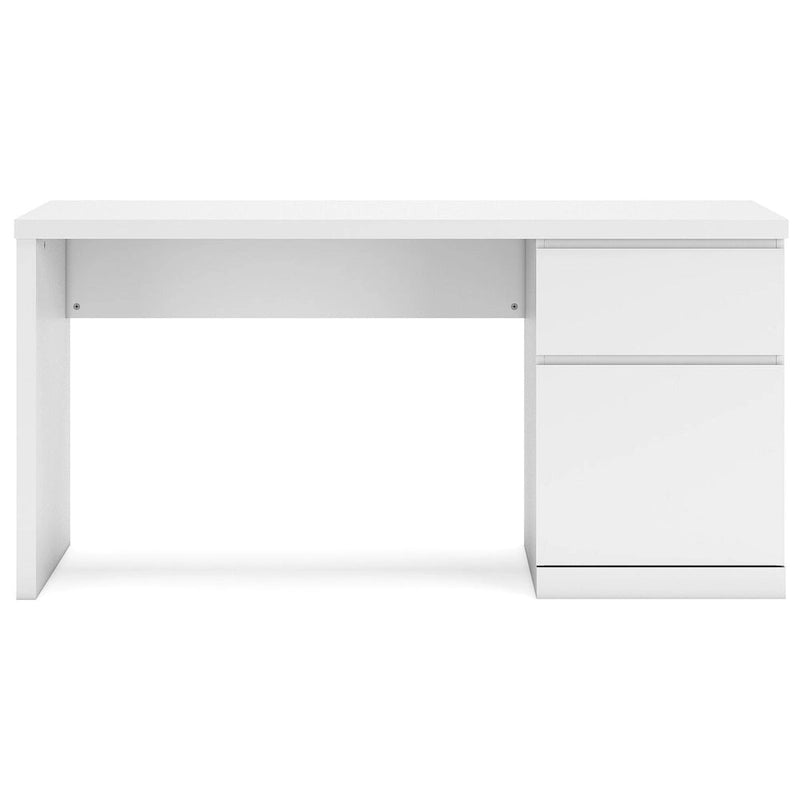Weißer 60"-Schreibtisch fürs Homeoffice mit Schublade und Stauraum