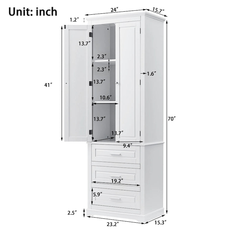 Hochschrank mit Schubladen