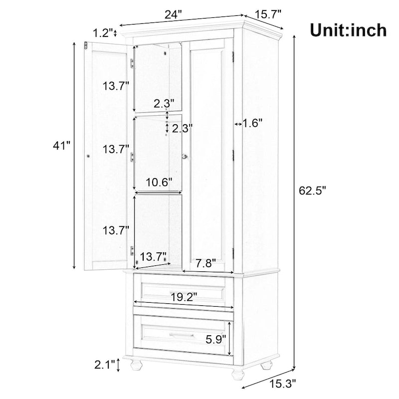 Hochschrank mit Schubladen