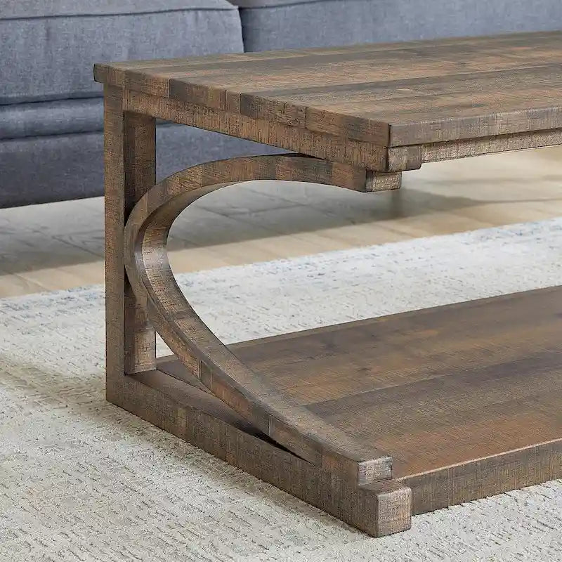 Couchtisch aus Massivholz mit Ablagefach