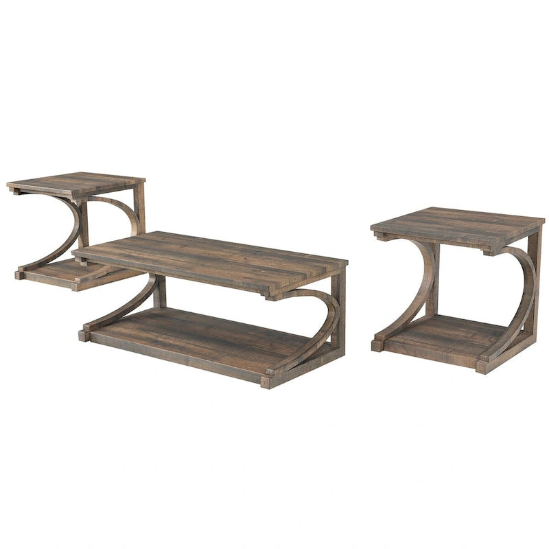 Couchtisch aus Massivholz mit Ablagefach