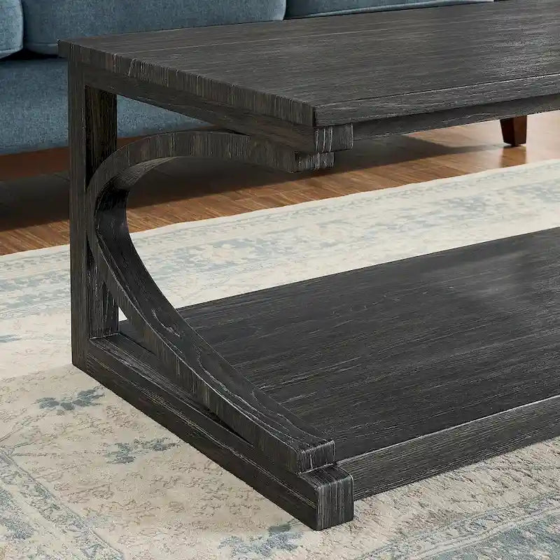 Couchtisch aus Massivholz mit Ablagefach